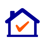 checkmark in house icon